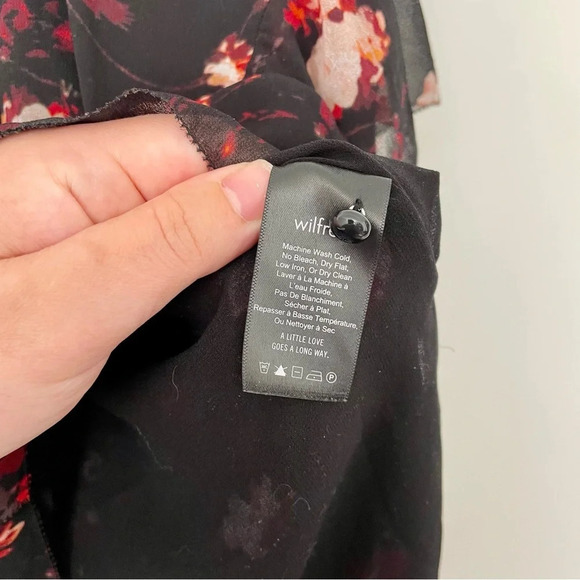 Aritzia Wilfred Lila Ruffle Floral Blouse Whimsigoth - Picture 8 of 9